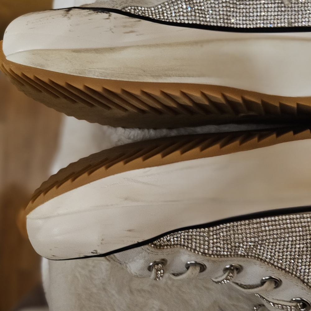 Steve Madden Glittering Silver High-Top Sneakers - Picture 5 of 8